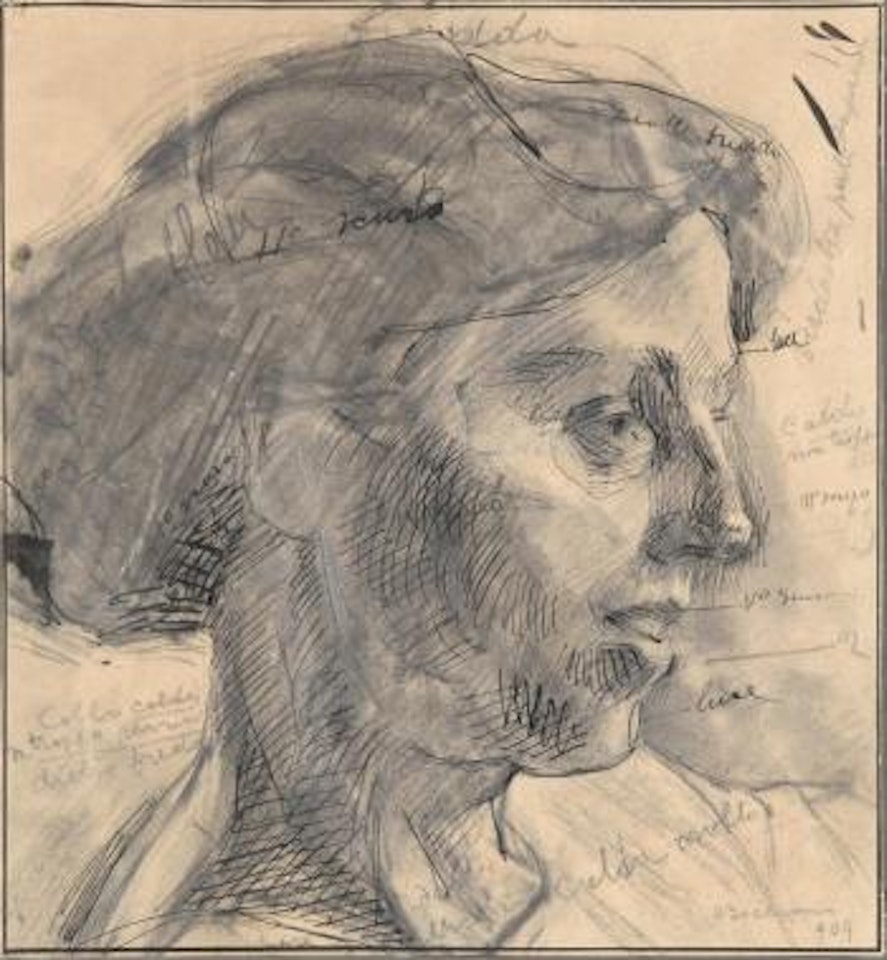 Studio per Evelina (Studio di testa con annotazioni) by Umberto Boccioni
