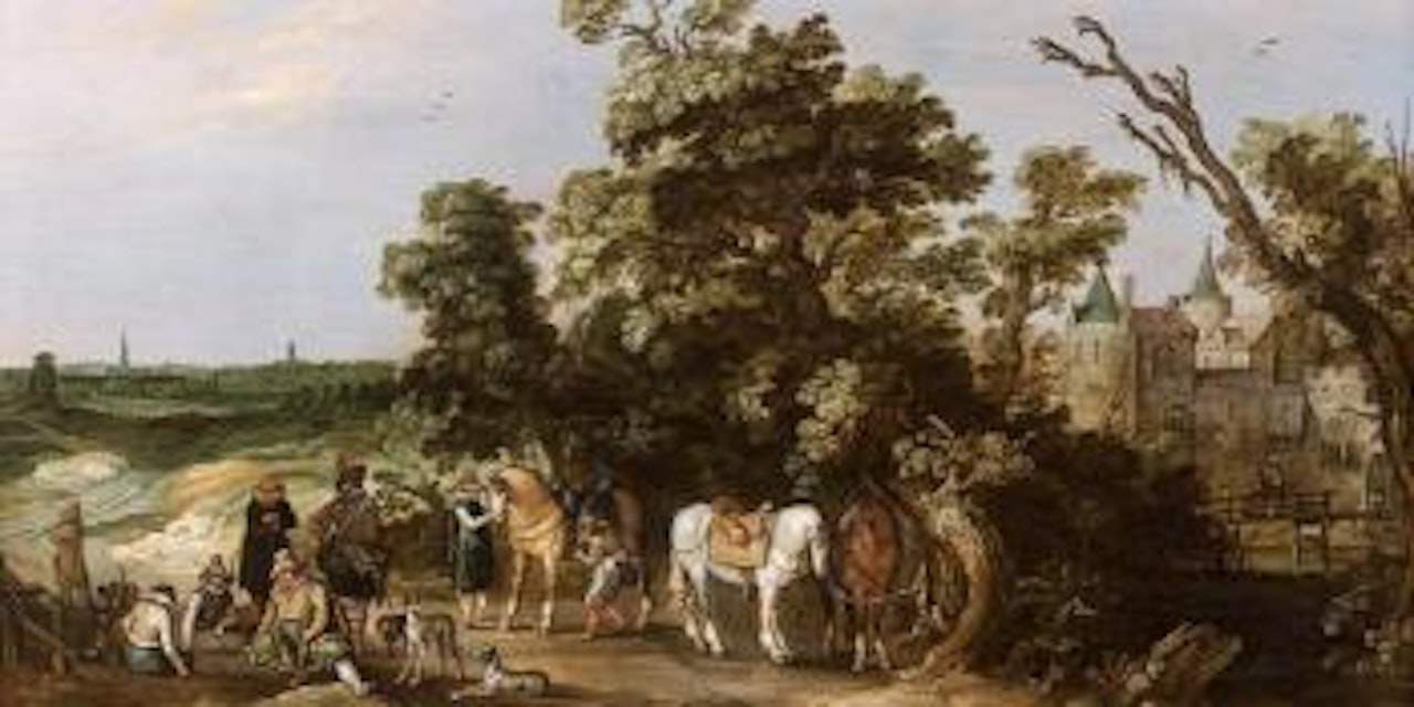 Campement de soldats dans un paysage by Dutch School