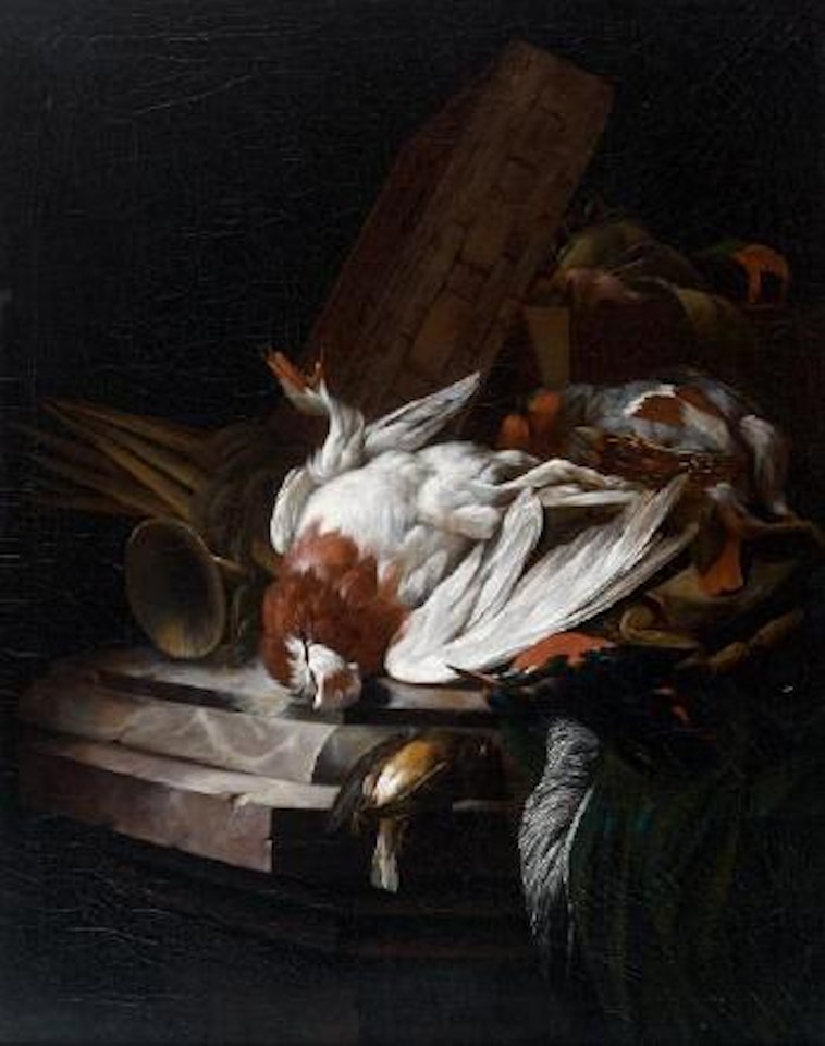 Nature morte aux oiseaux et objets de chasse by Willem van Aelst