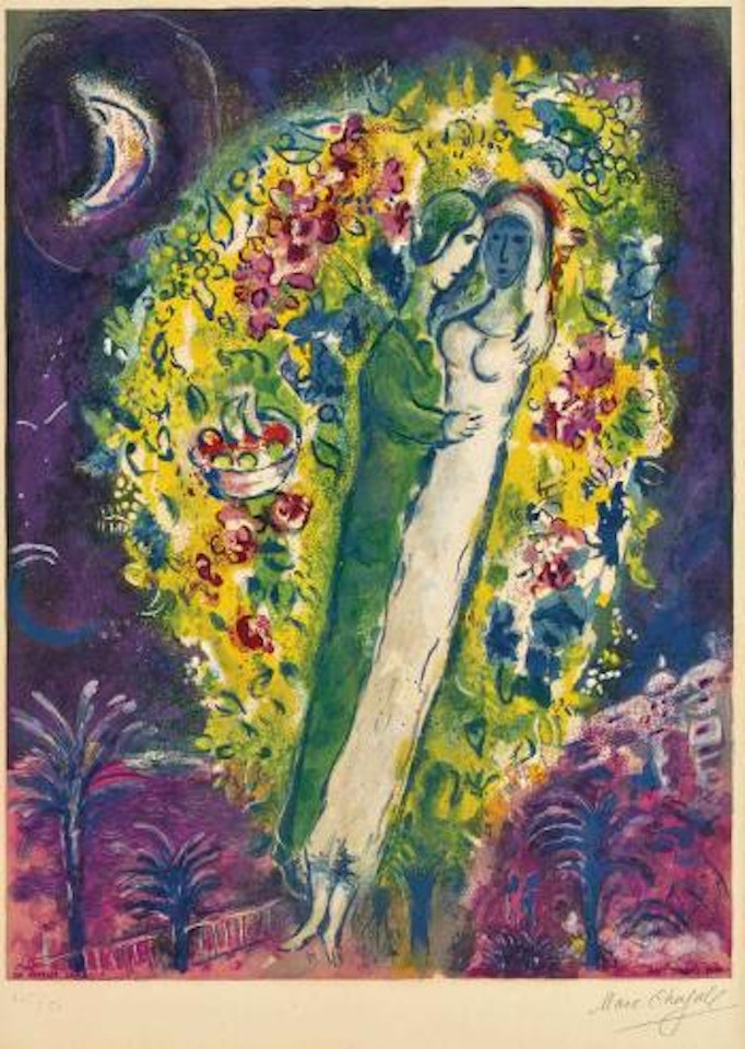 Couple in Mimosa, from Nice and the Côte d'Azur by Marc Chagall by Charles Sorlier