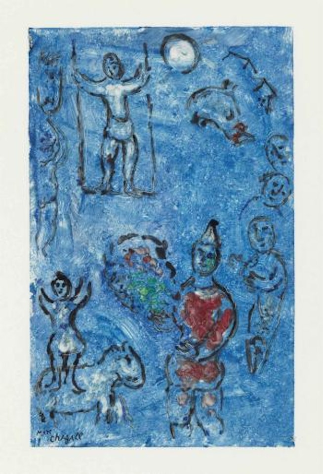 Le Cirque, fond bleu by Marc Chagall