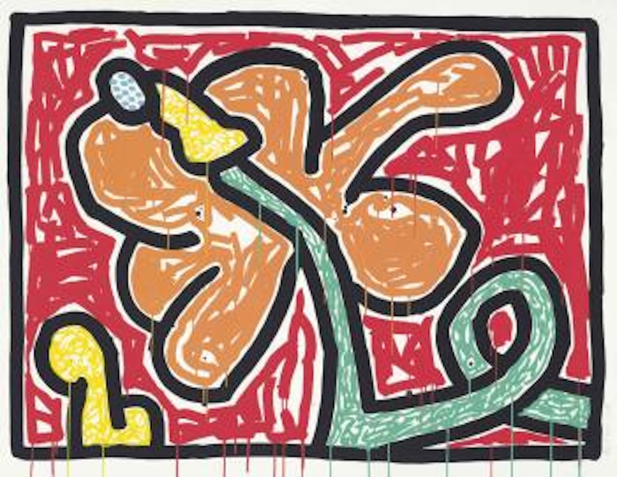 Flowers Suite: one plate by Keith Haring