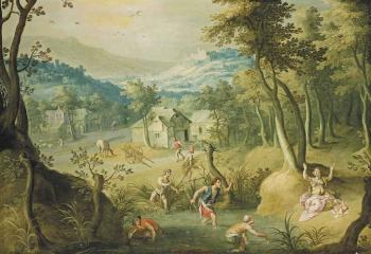A Mountainous River Landscape with Tyro exposing her Sons to the Wilderness by Joos de Momper the Younger