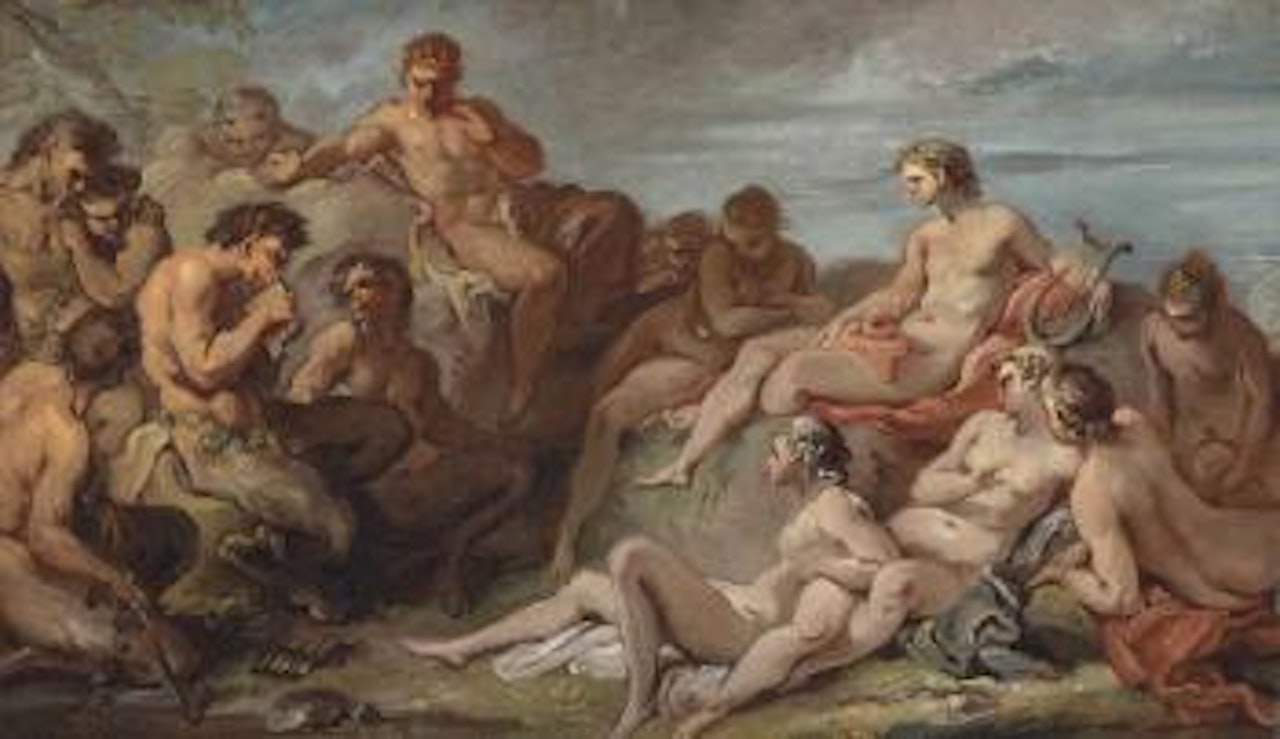 The contest between Apollo and Pan - a Bozzetto by French School