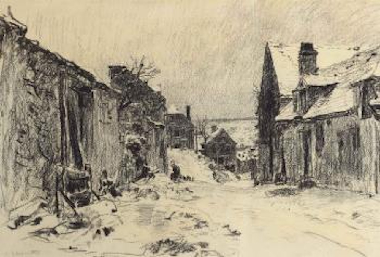 Mont-Saint-père Sous La Neige Ou Effet De Neige by Léon Augustin Lhermitte