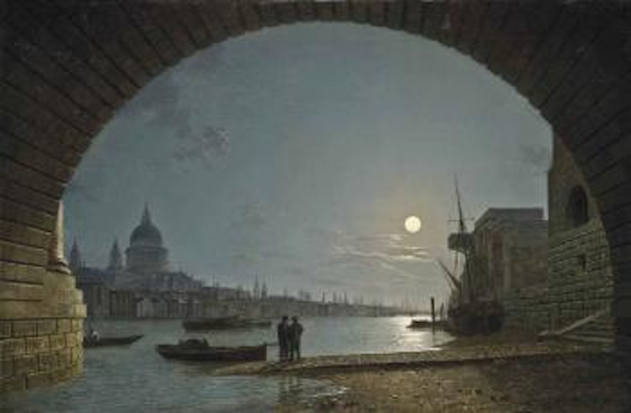 A View of the Thames with Saint Paul's Cathedral from Blackfriars by Henry Pether