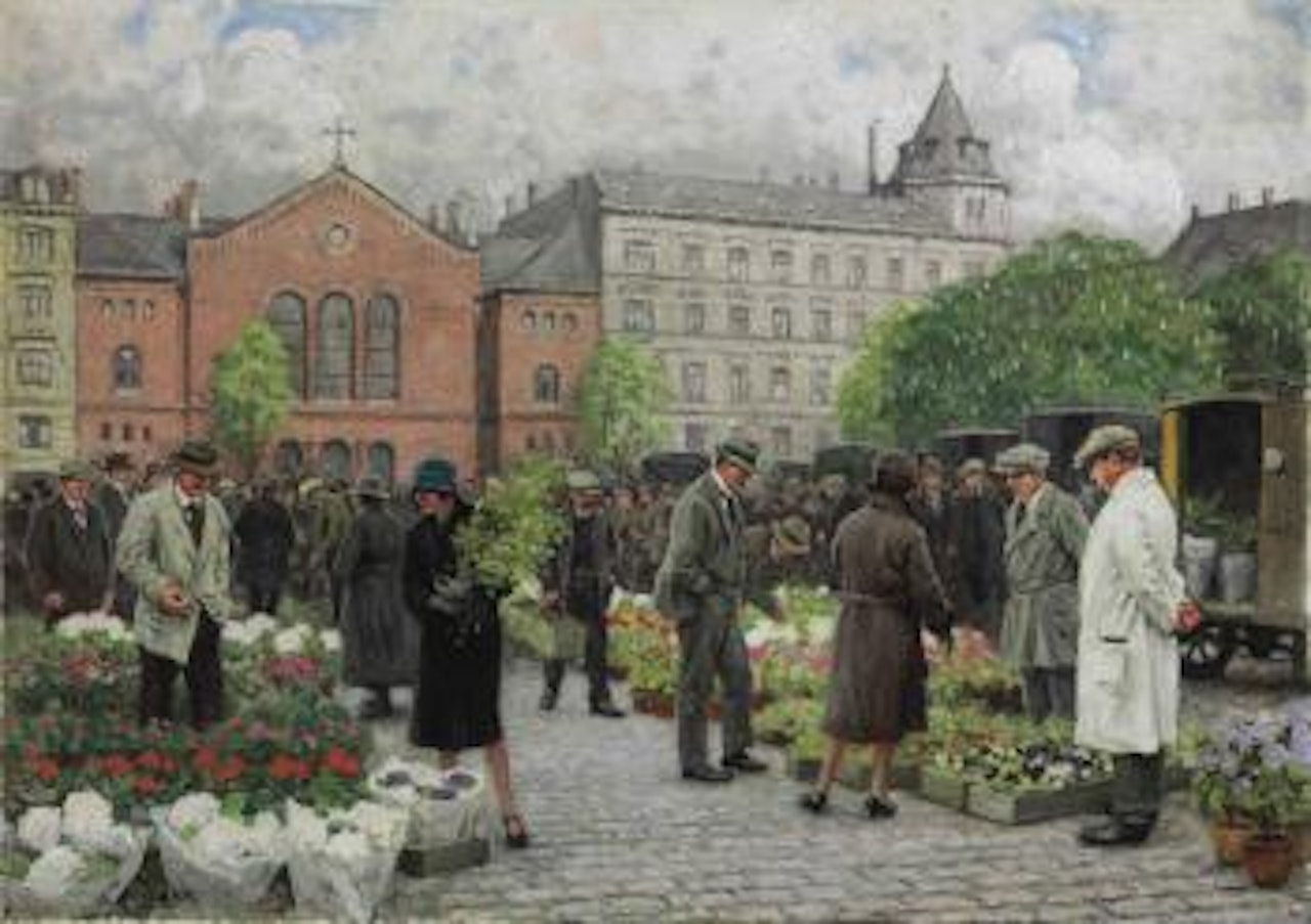 The Flower Market by Paul Fischer