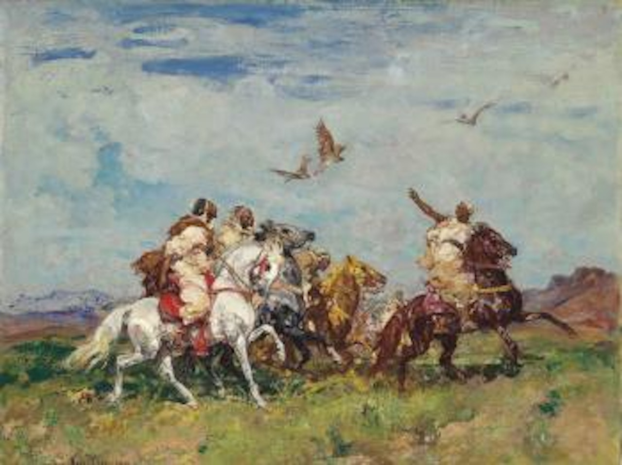 The Falconers by Henri Émilien Rousseau