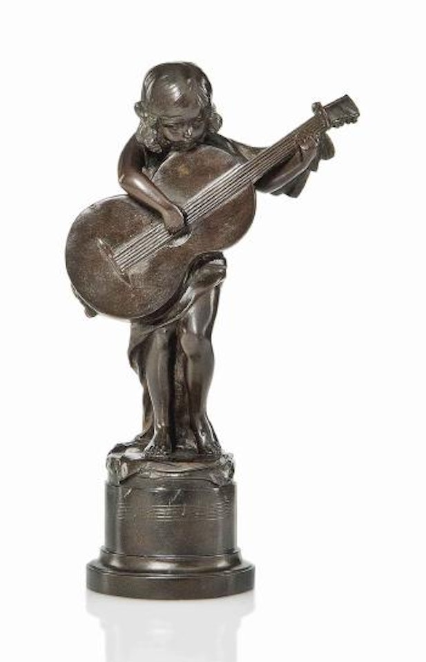 Girl with Guitar, circa 1920 by Josef Lorenzl