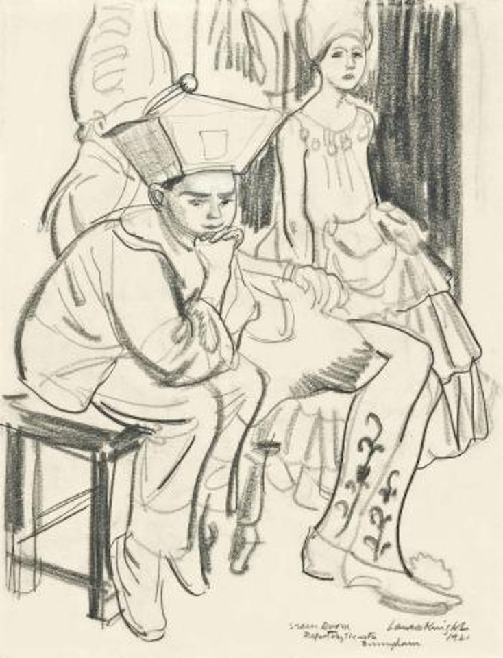 The Green Room at The Repertory Theatre, Birmingham, 1921 by Laura Knight