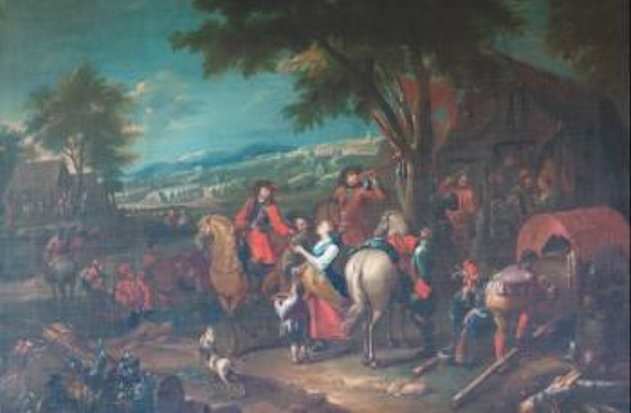 La halte près du campement by Pieter van Bloemen