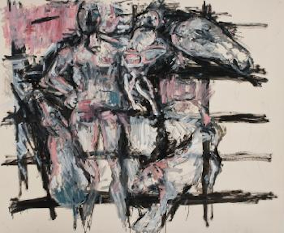 Self-Portrait with Horse and Dog by Susan Rothenberg