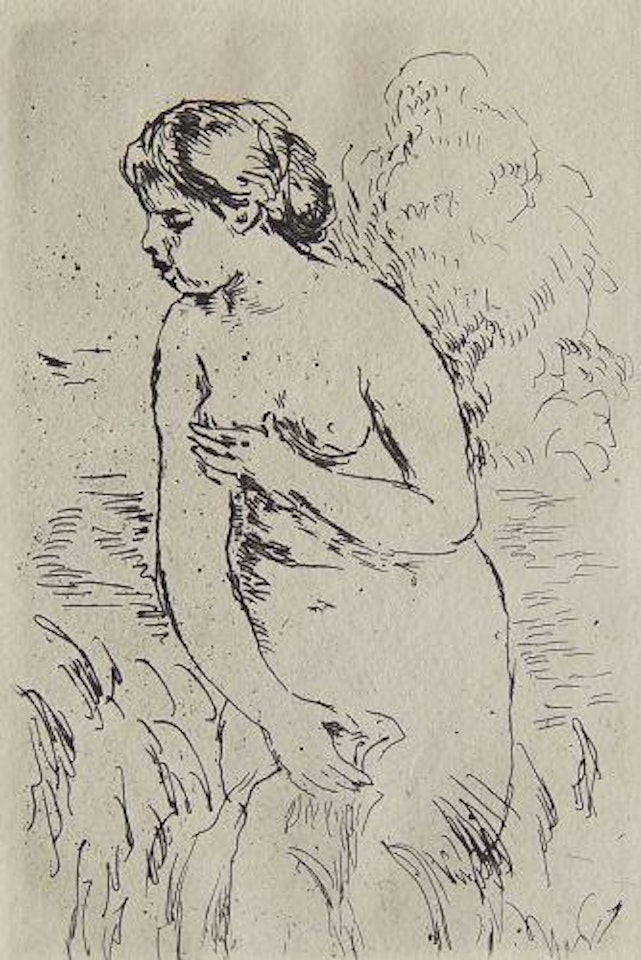Baigneuse deboout, a mi-jambes by Pierre-Auguste Renoir