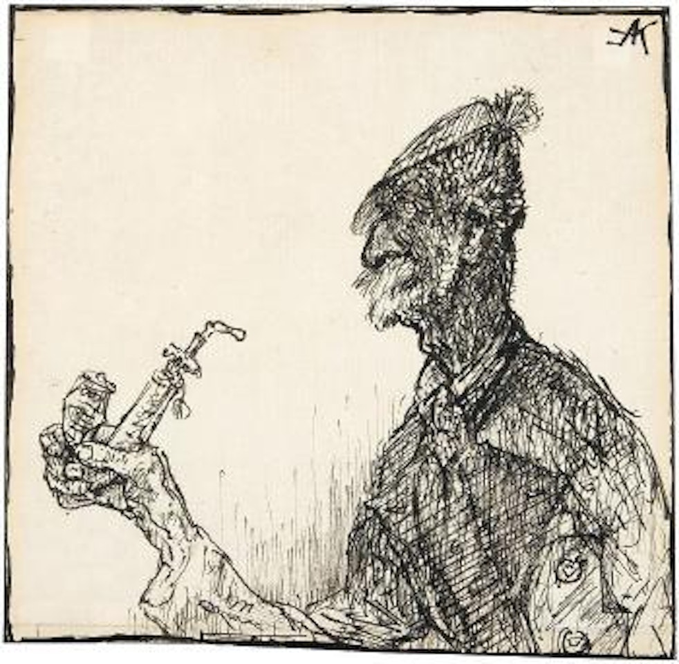 Innbauer mit Pfeife by Alfred Kubin