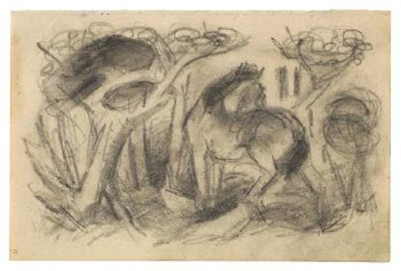 Pferde zwischen Bäumen by Franz Marc