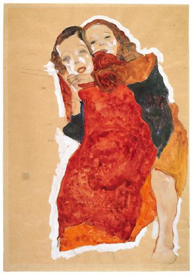 Zwei Mädchen by Egon Schiele
