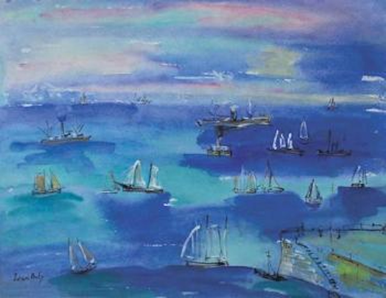 Scene de port by Jean Dufy