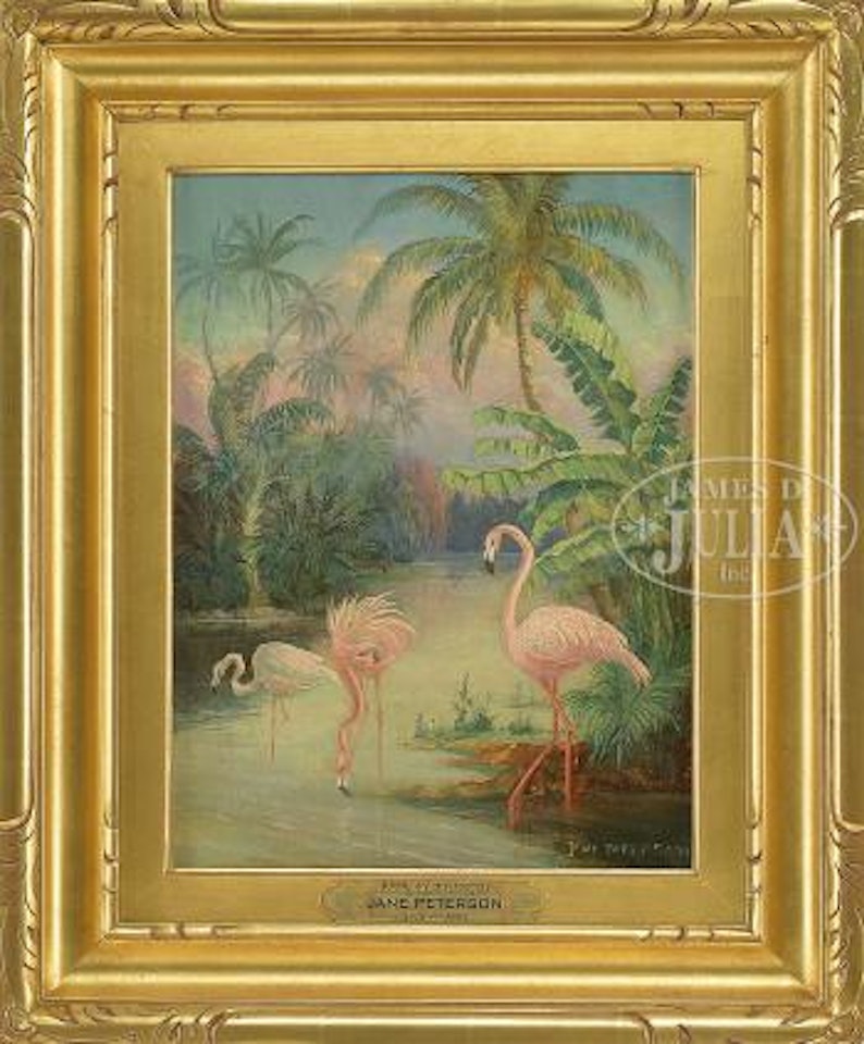 Pink flamingos by Jane Peterson