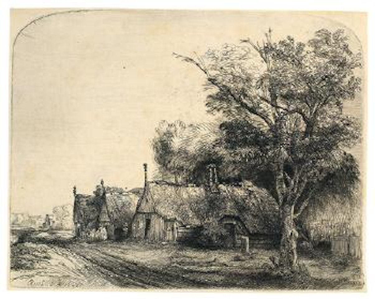 Die drei Hütten by Attributed to Rembrandt Harmensz van Rijn