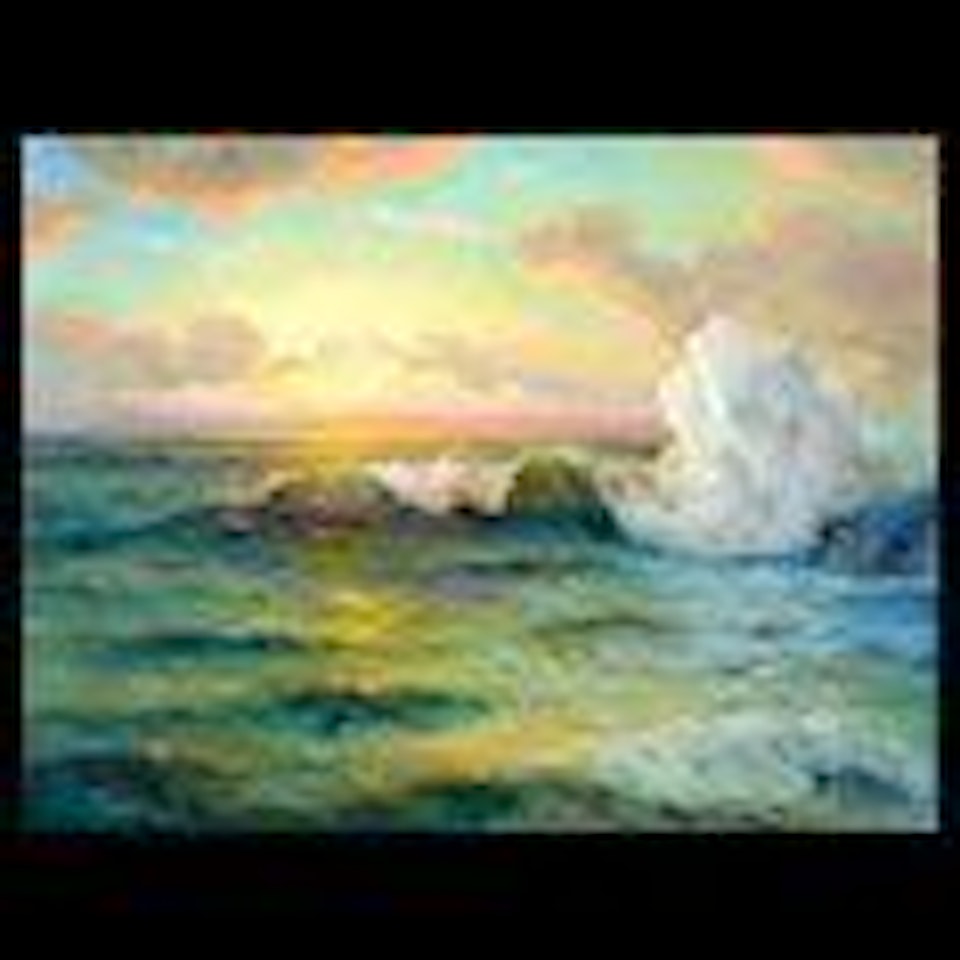 Crashing surf at sunset by Angel Espoy