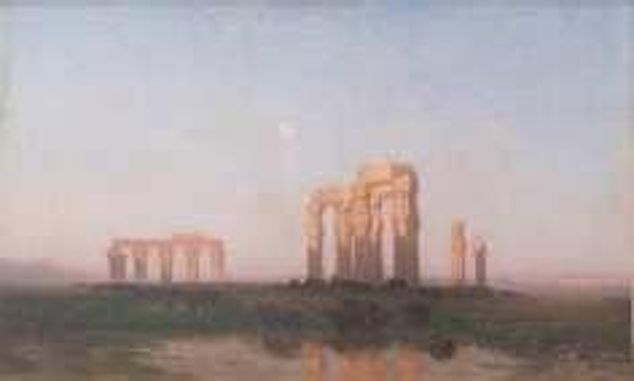 Troupeau de buffles sur le site de Louxor by Narcisse Berchere
