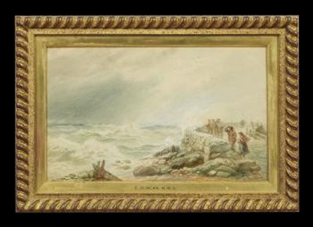 Looking out to a stormy sea by Edward Duncan