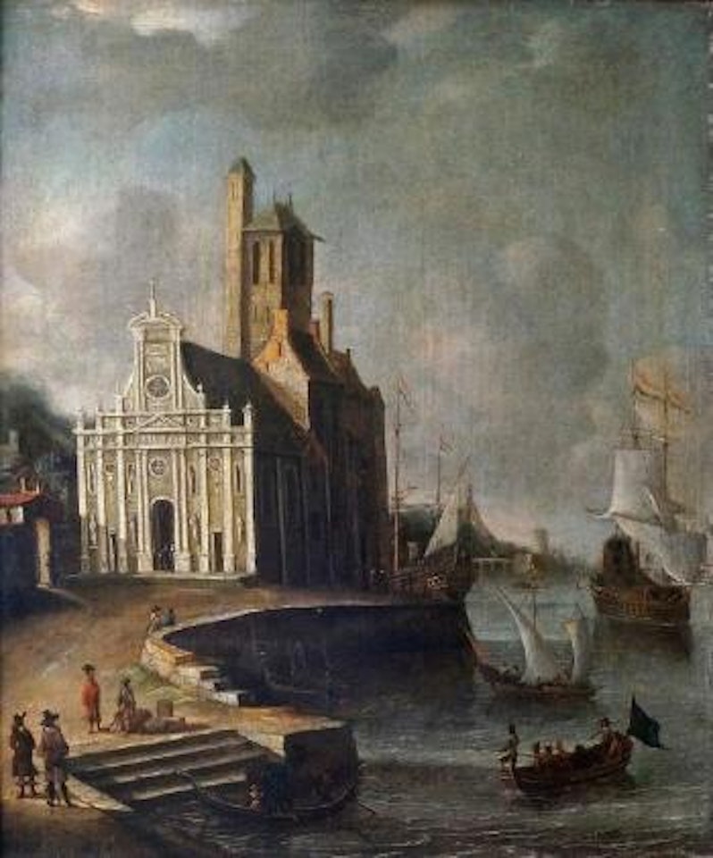 Navires dans un port by Jan Abrahamsz. Beerstraten