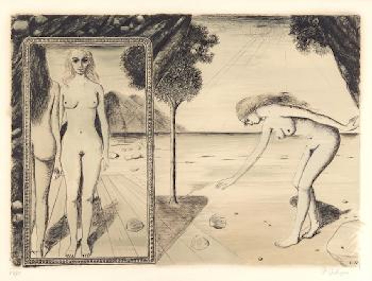 La plage by Paul Delvaux