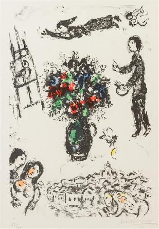 Bouquet Over the Town by Marc Chagall