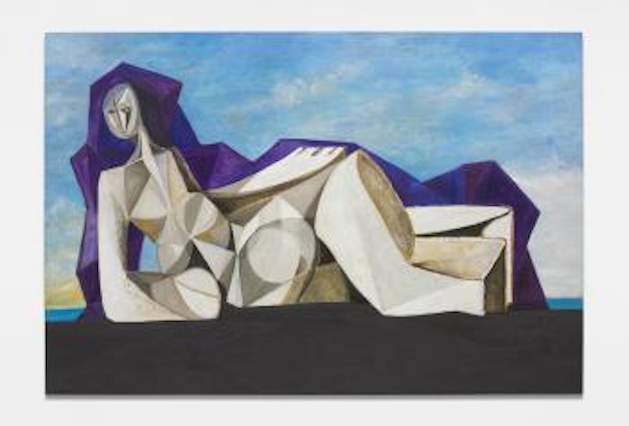 Grey Nude/Purple Cape by George Condo