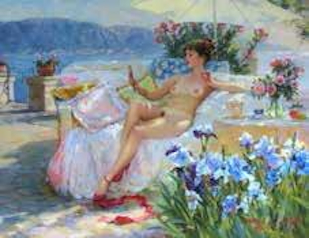 Sur la terrasse ensoleillée by Constantin Razoumov