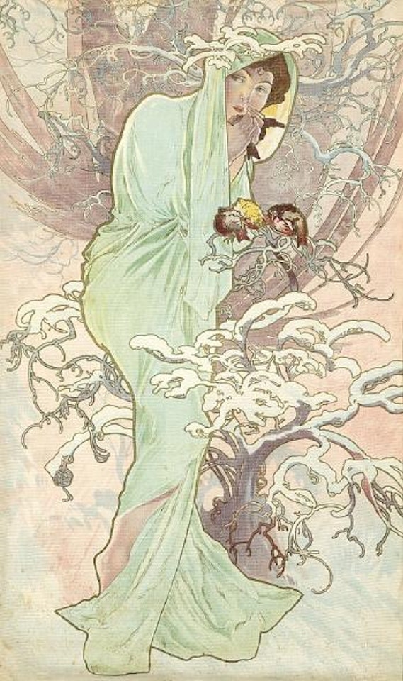 The seasons / winter by Alphonse Mucha