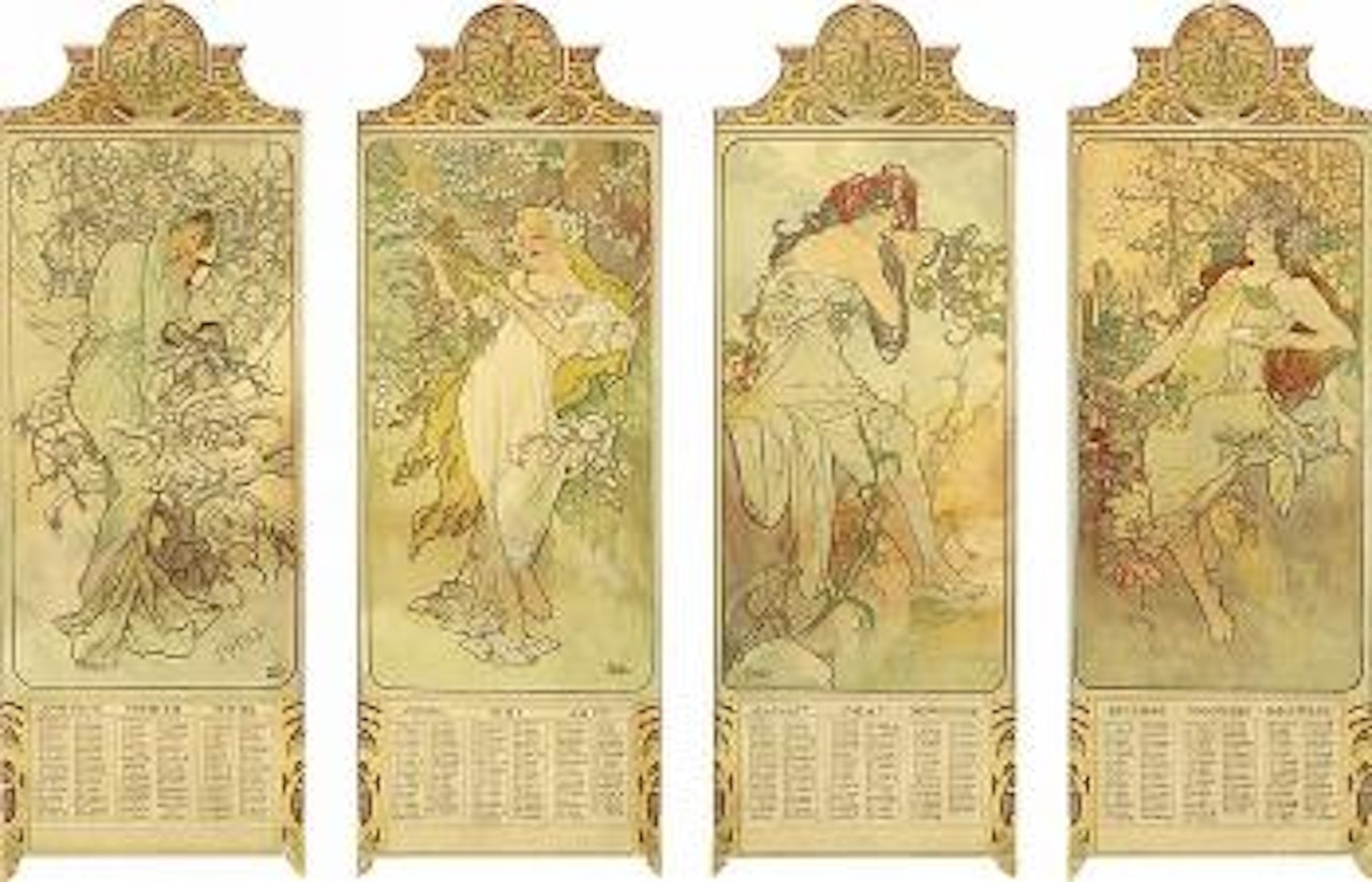 Four seasons by Alphonse Mucha