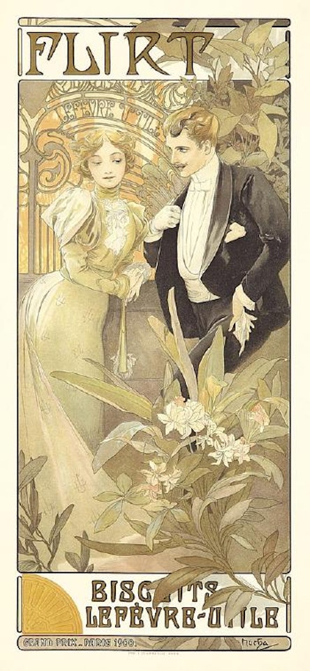 Flirt by Alphonse Mucha