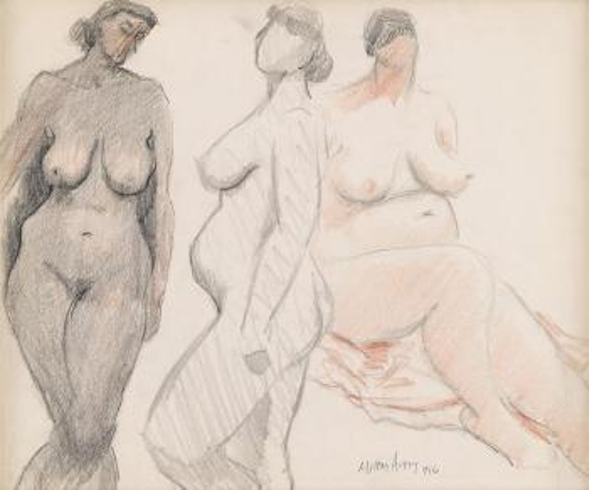 Three nudes by Milton Avery