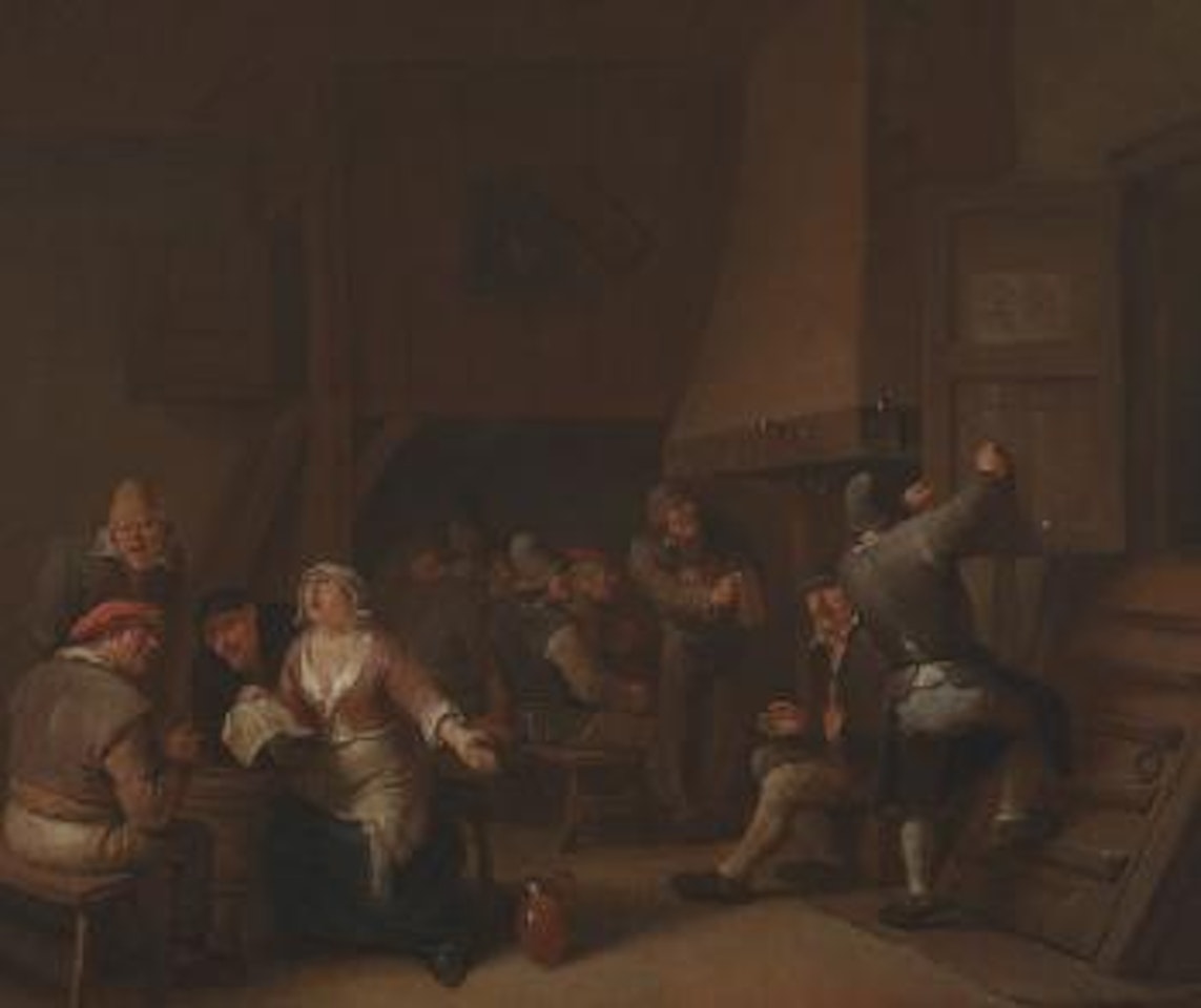 Peasants in a tavern by Egbert van Heemskerk III