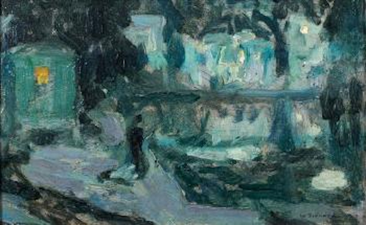 La roulotte au clair de lune, Quimperlé by Henri Le Sidaner