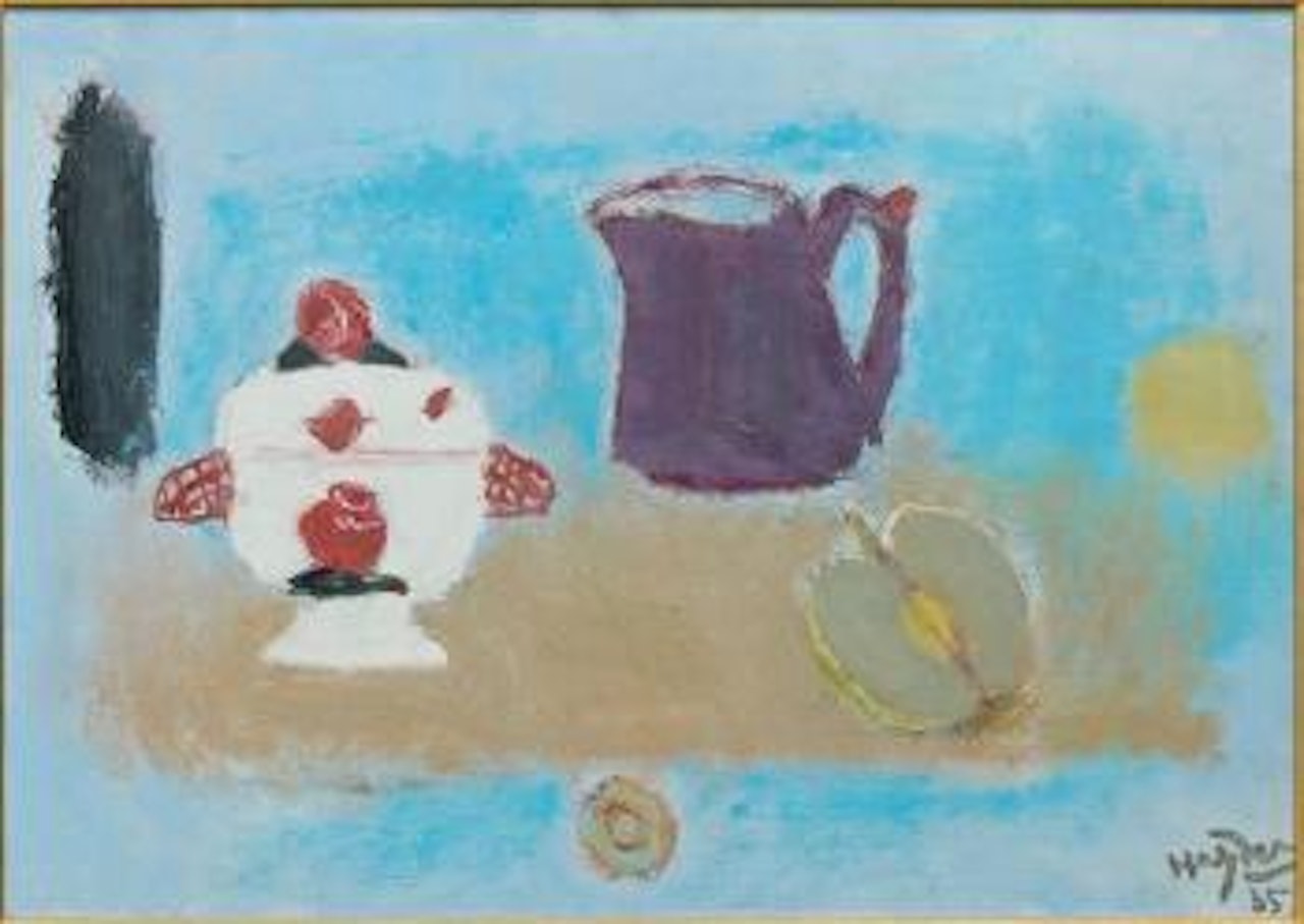 Nature morte bleue à la pomme by Henri Hayden