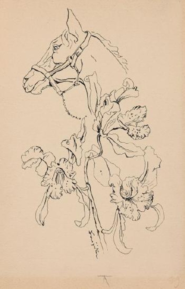 Cheval et orchidées by Leonard Tsuguharu Foujita