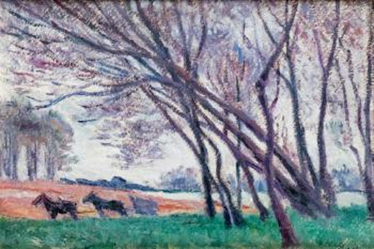 Attelage dans le champ en bord de Loire à Saint-Ay by Maximilien Luce