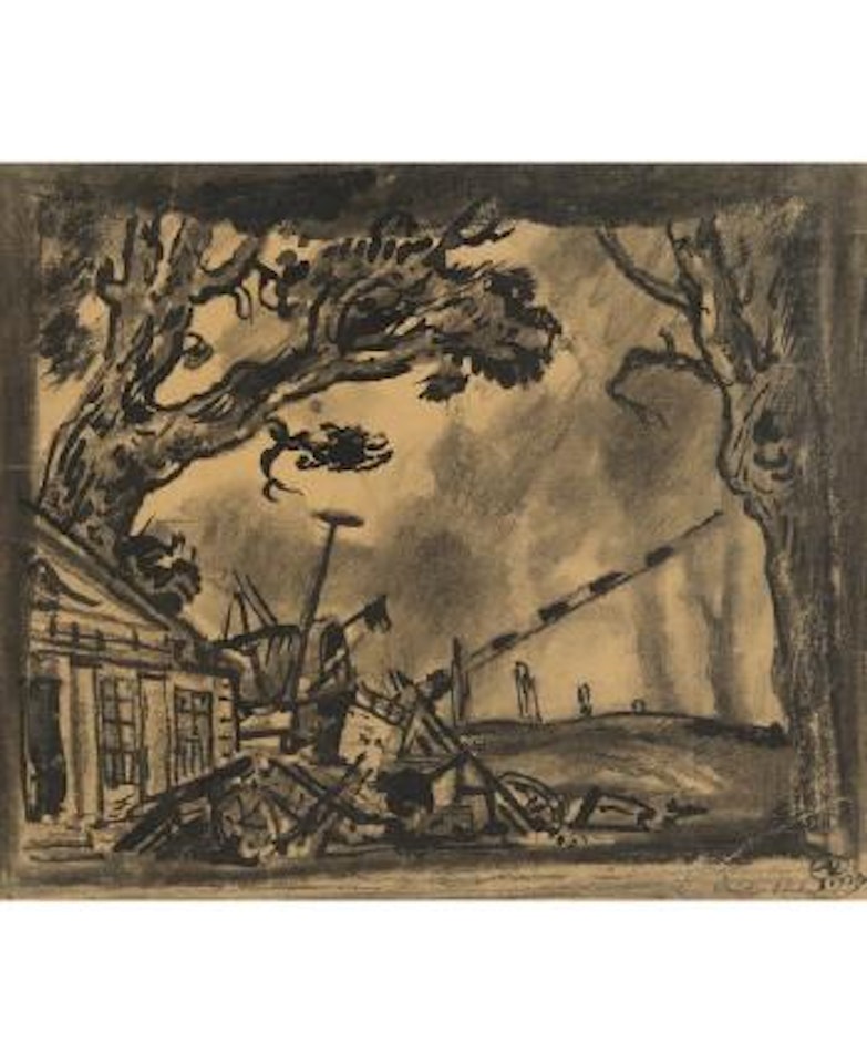 Set Design for Emilia Plater at the Lithuanian National Theatre by Mstislav Valerianovich Dobuzhinsky