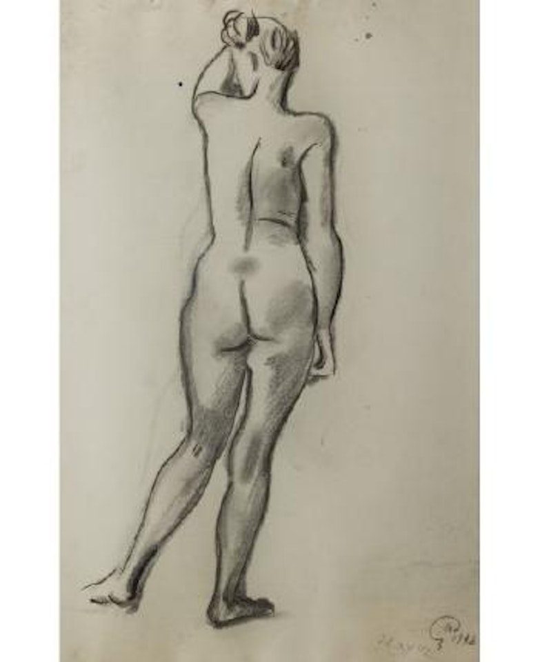 Nude, view from a back by Mstislav Valerianovich Dobuzhinsky