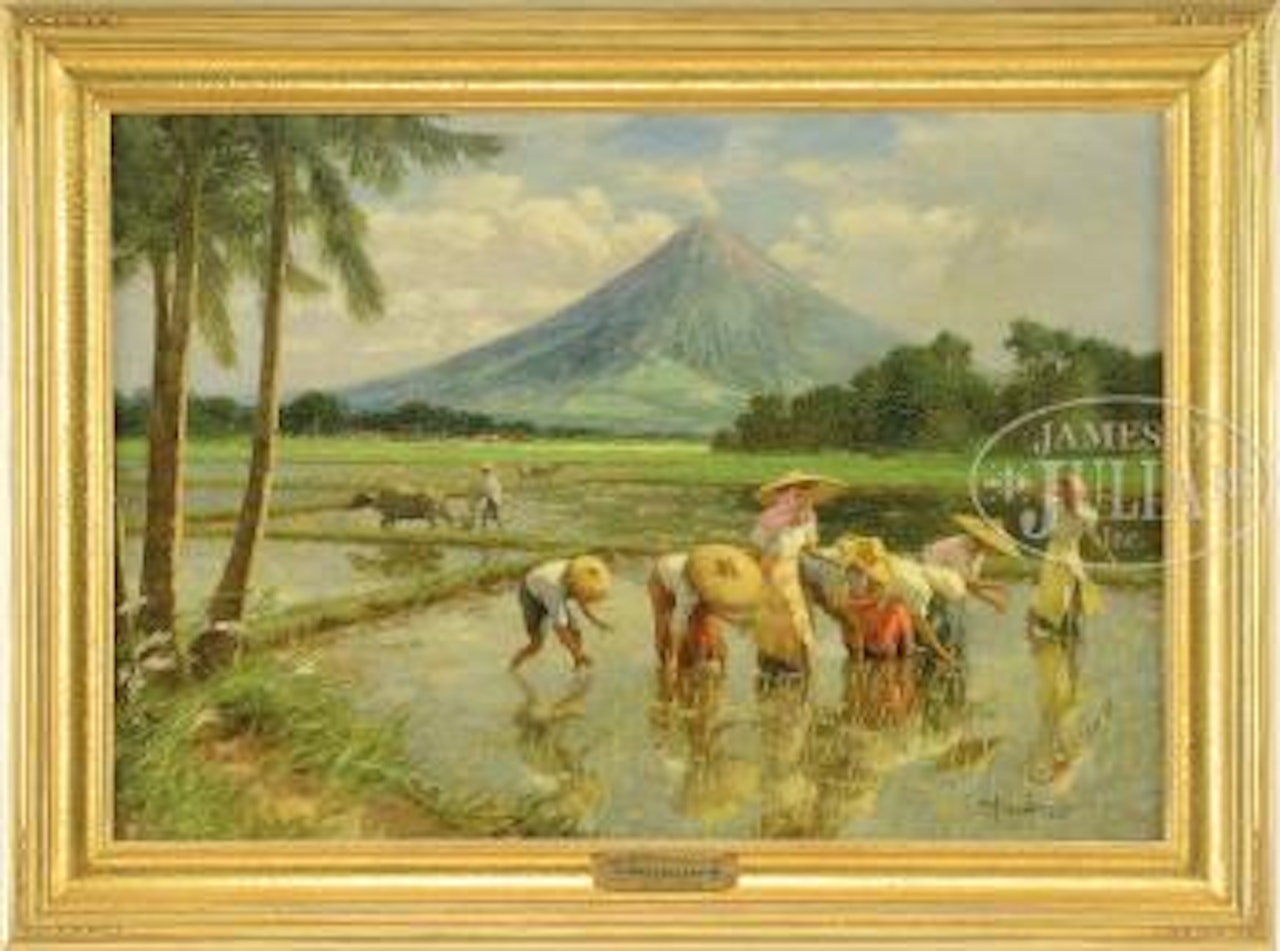 Panting Rice-Mayon Volcano by Fernando Amorsolo