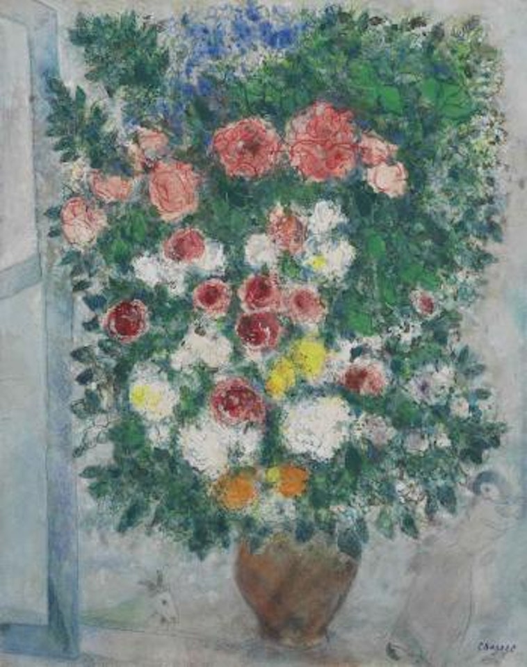 Vase De Fleurs Dans La Fenêtre by Marc Chagall