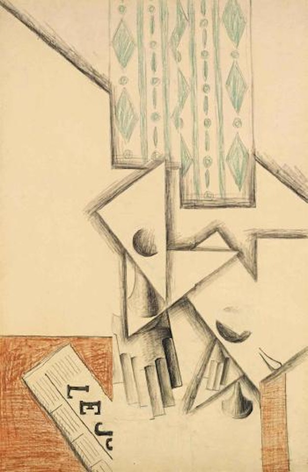 Verre Et Carafe Sur Une Table by Juan Gris