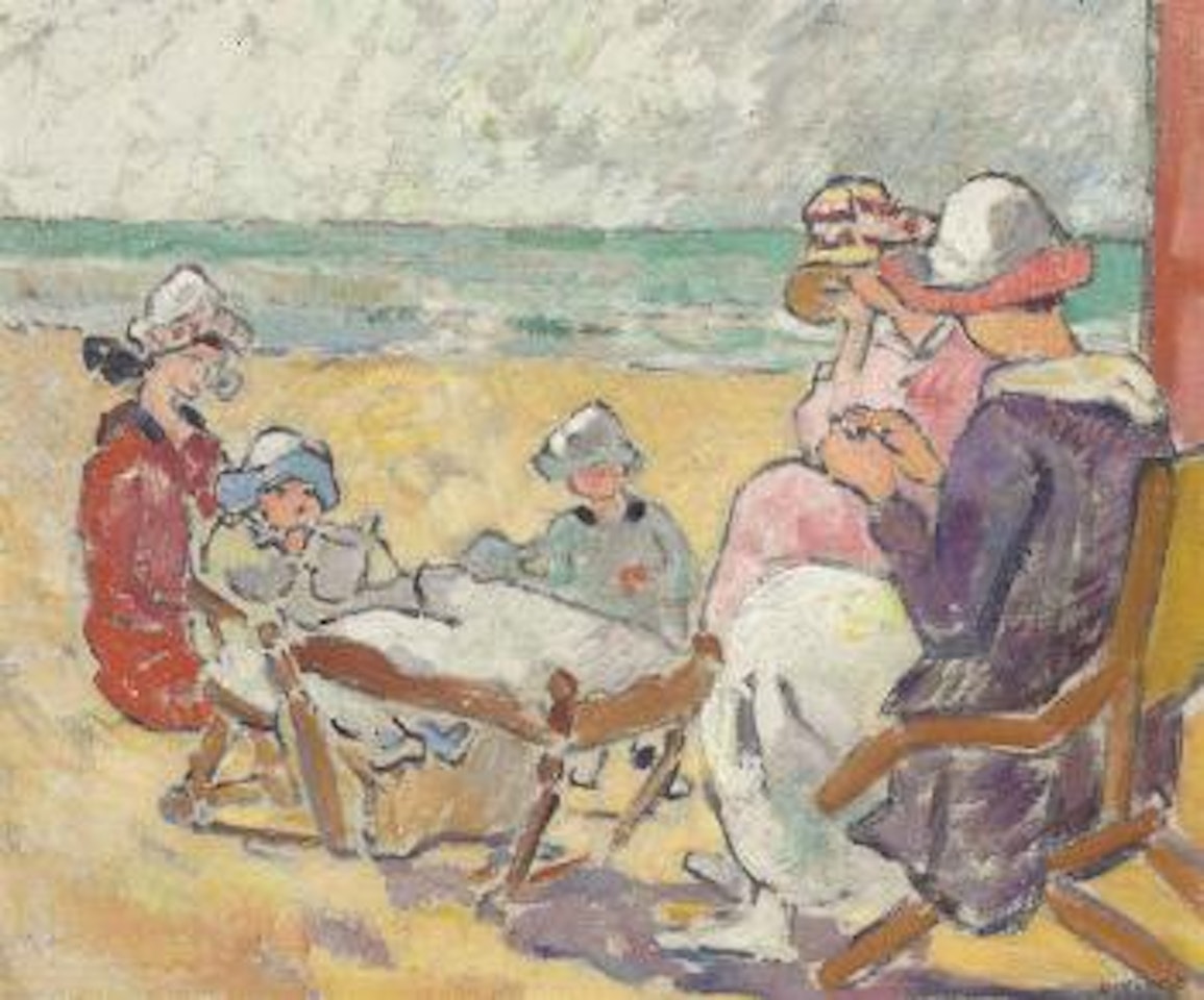 Femmes Et Enfants Sur La Plage by Louis Valtat