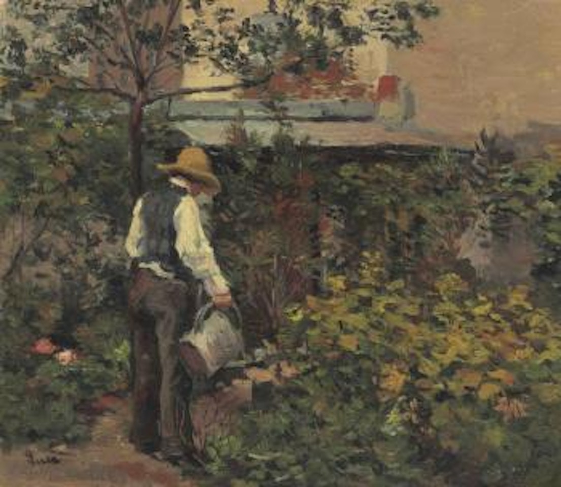 Le Père Bail Dans Son Jardin à Bois-le-roi by Maximilien Luce