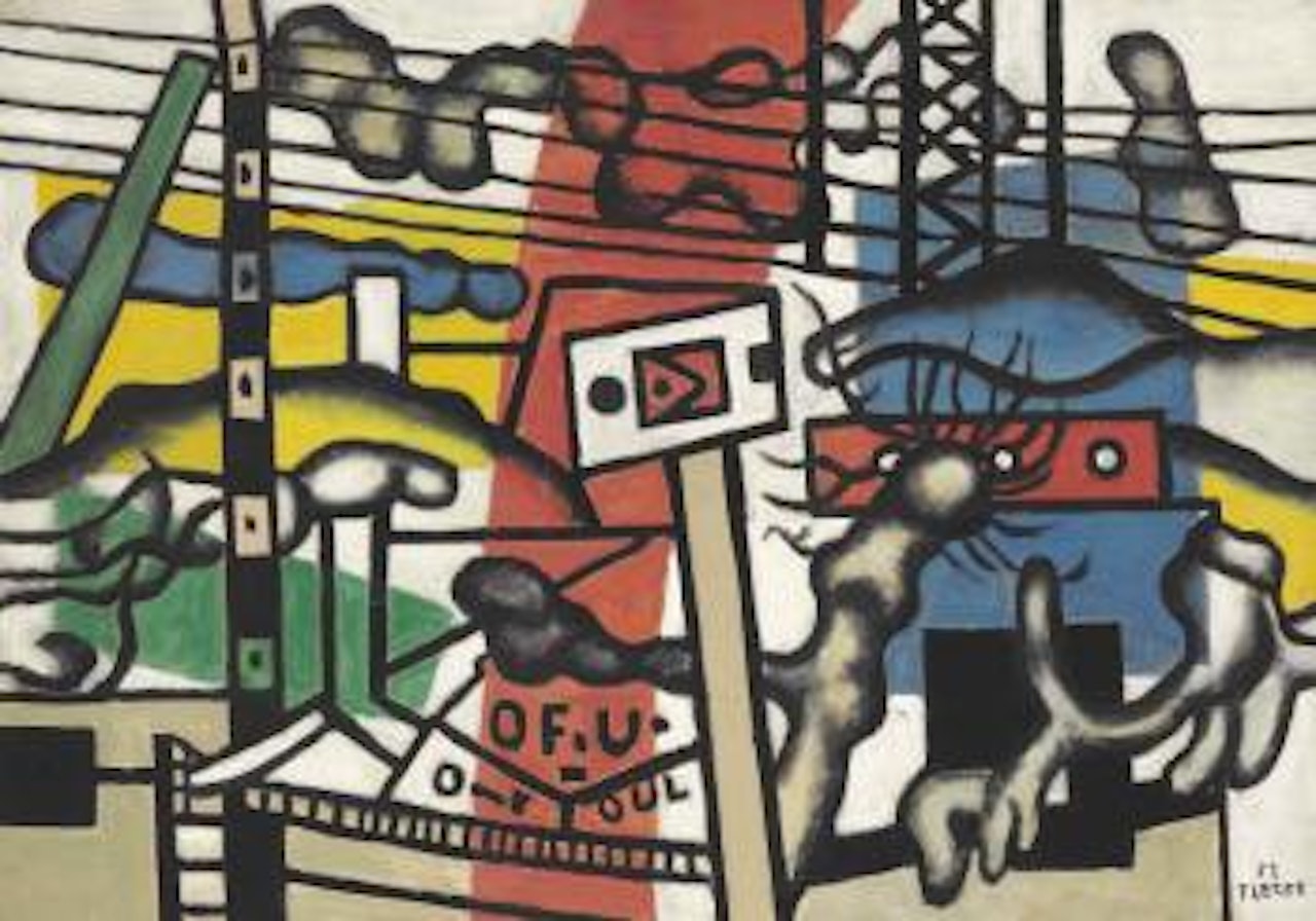 Paysage Fond Orange by Fernand Leger