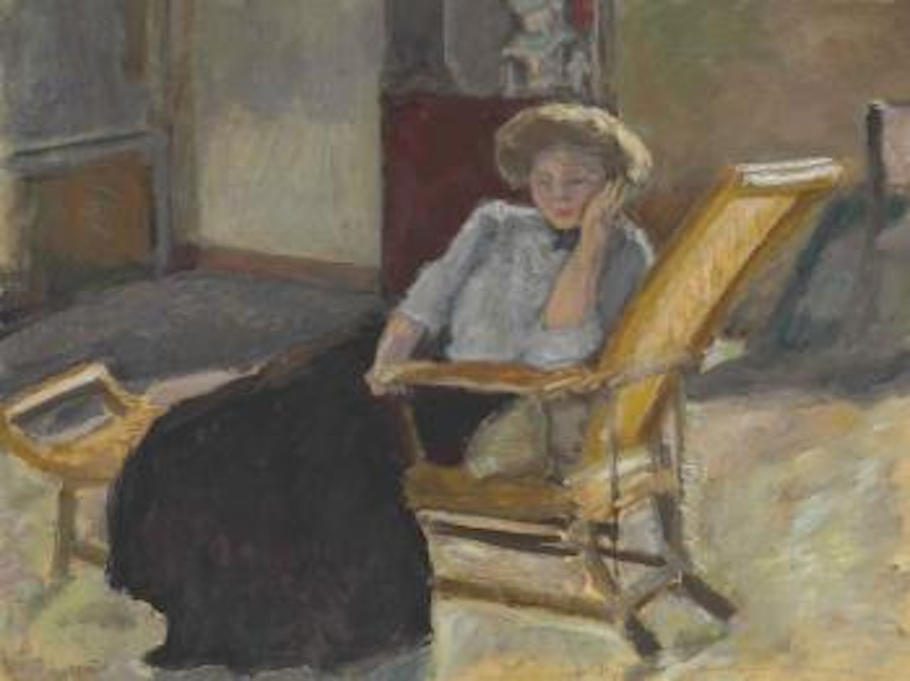 Jeune Femme Assise Sur Une Chaise Longue by Pierre Bonnard