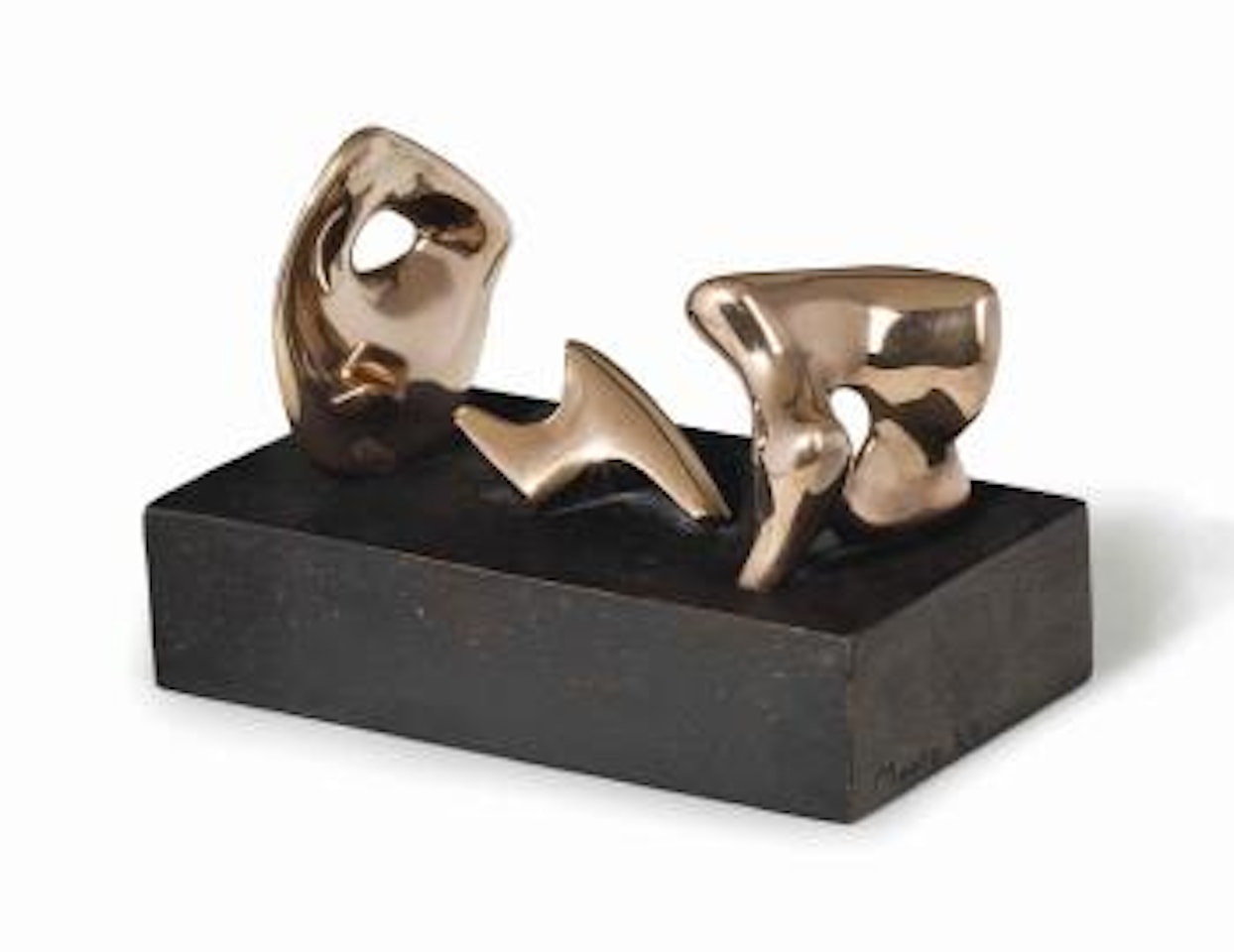 Three Piece Reclining Figure: Maquette No 2: Polished by Henry Moore